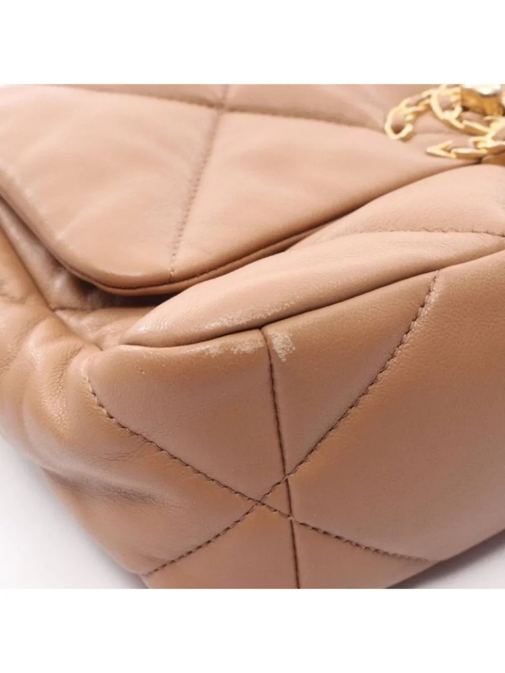 Chanel Shoulder Bag 19 Dizeneuf Quilted 2-Way Camel Lambskin 19 Chain